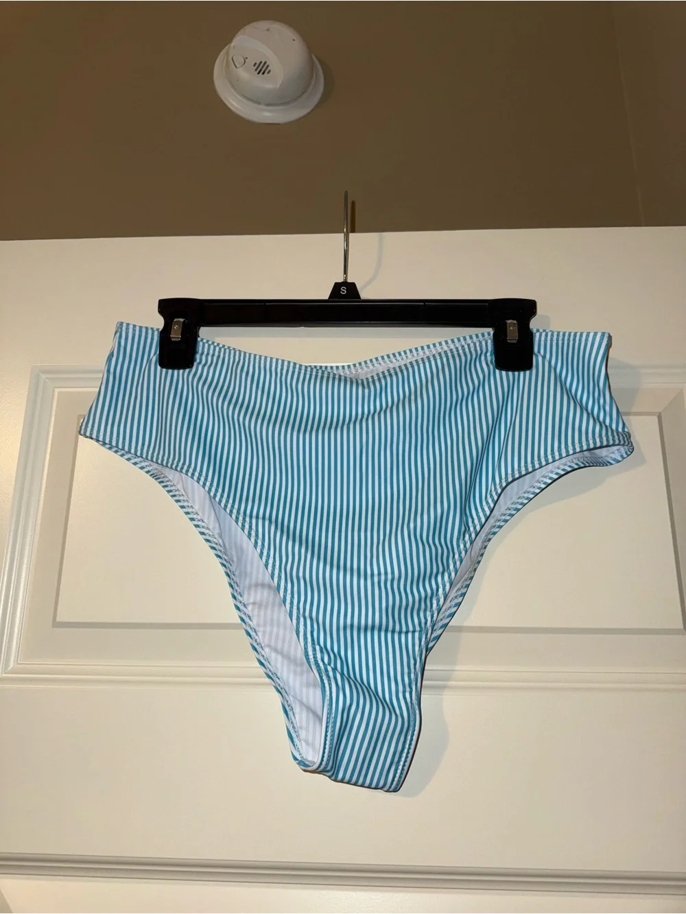 SHEIN Light Blue & White Striped Bandeau Bikini Set